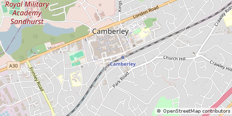 Map of Camberley, Surrey