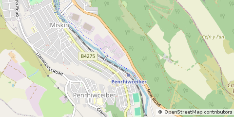 Map of Mountain ASH, MID Glamorgan