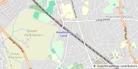 Map of North Harrow, Middlesex