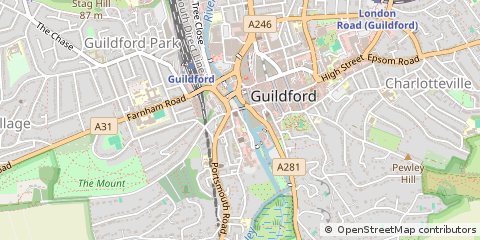 Map of Guildford, Surrey