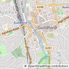 Map of Guildford, Surrey