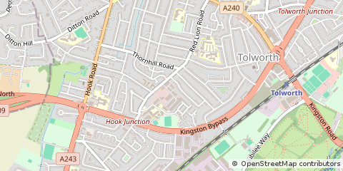 Map of Surbiton, Surrey
