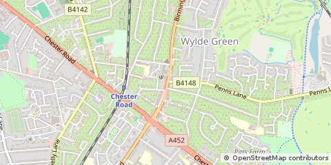 Map of Sutton Coldfield, West Midlands