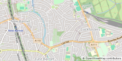 Map of Cockfosters, Hertfordshire
