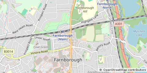 Map of Farnborough, Hampshire