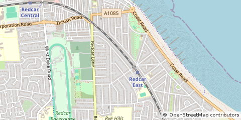 Map of Redcar, Cleveland