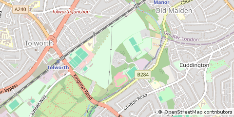 Map of Worcester Park, Surrey