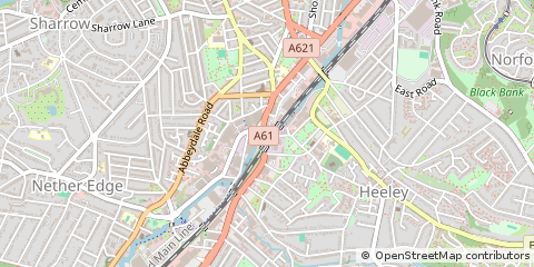 Map of Sheffield, South Yorkshire