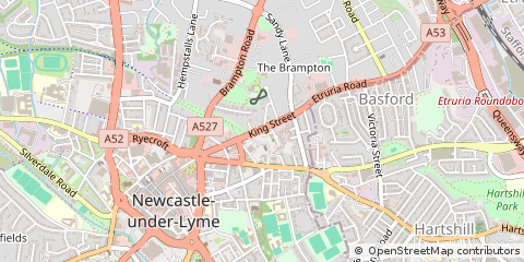 Map of Newcastle Under Lyme, Staffordshire