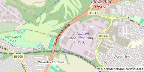 Map of Catcliffe, Rotherham