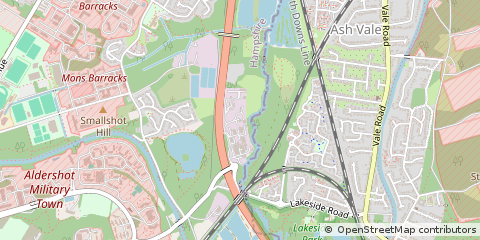 Map of Aldershot, Hampshire