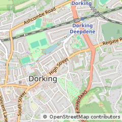 Map of Dorking, Surrey