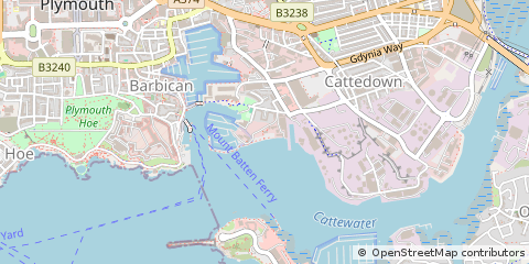 Map of Plymouth, Devon