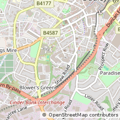 Map of Dudley, West Midlands