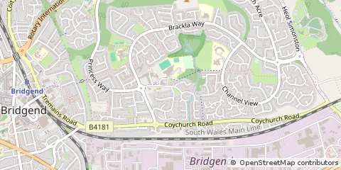 Map of Bridgend