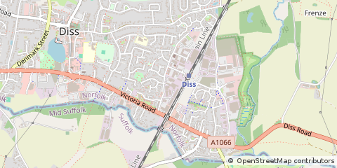 Map of Diss, Norfolk