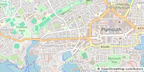 Map of Plymouth, Devon