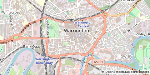 Map of Warrington, Cheshire