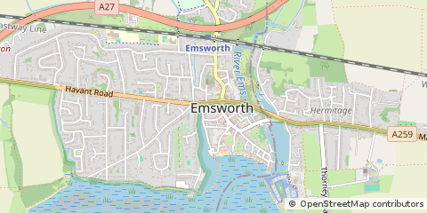 Map of Emsworth, Hampshire