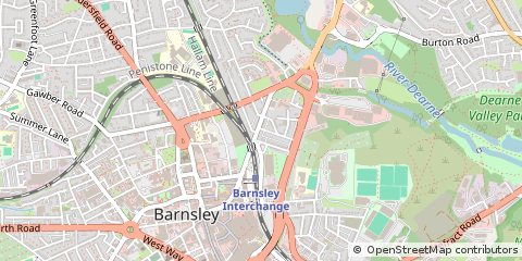Map of Barnsley, South Yorkshire