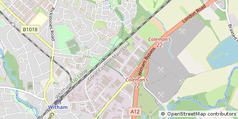 Map of Witham, Essex