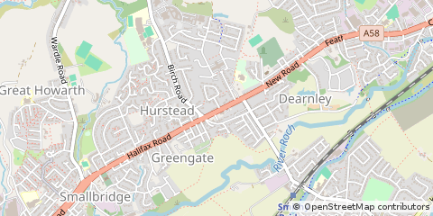 Map of Rochdale, Gtr Manchester