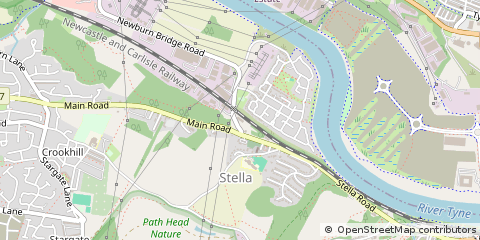 Map of Blaydon-on-Tyne, Tyne and Wear
