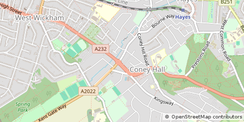 Map of West Wickham, Kent