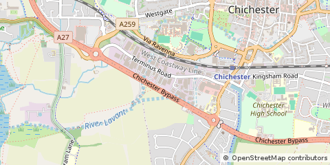 Map of Chichester, West Sussex