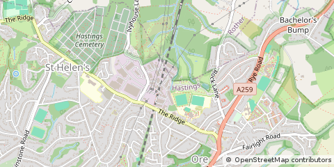 Map of Hastings, East Sussex