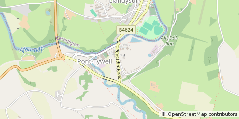 Map of Llandysul, Ceredigion