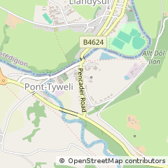 Map of Llandysul, Ceredigion