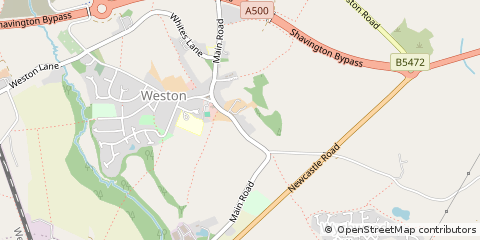 Map of Weston, Crewe