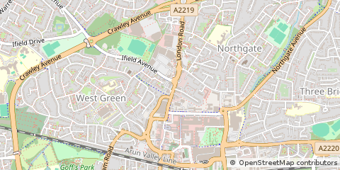 Map of Crawley, West Sussex