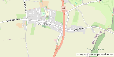 Map of Darrington, West Yorkshire