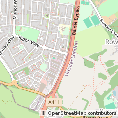 Map of Borehamwood, Herts