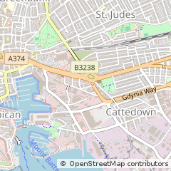 Map of Plymouth, Devon