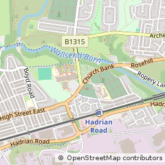 Map of Wallsend, North Tyneside