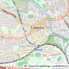 Map of Lewes, East Sussex