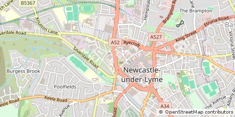 Map of Newcastle, Staffs