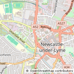 Map of Newcastle, Staffs