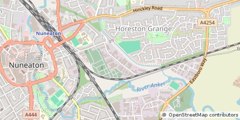 Map of Nuneaton, Warwickshire