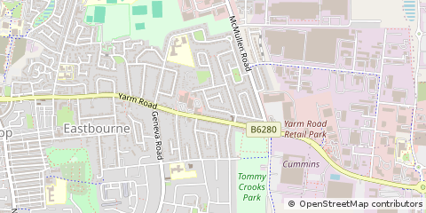 Map of Darlington, Cleveland