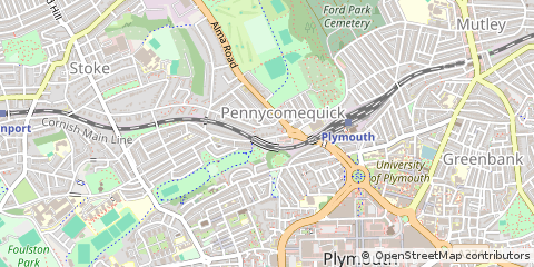 Map of Plymouth, Devon