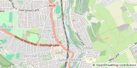 Map of Halifax, West Yorkshire