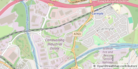 Map of Glasgow, South Lanarkshire