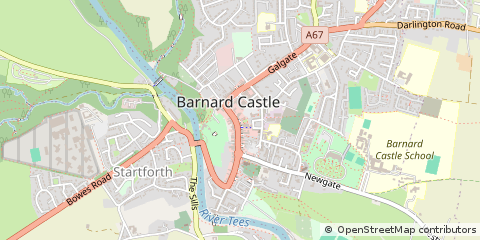 Map of Barnard Castle, County Durham