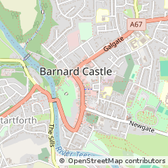 Map of Barnard Castle, County Durham