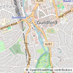 Map of Guildford, Surrey