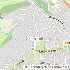 Map of Sheffield, Yorkshire